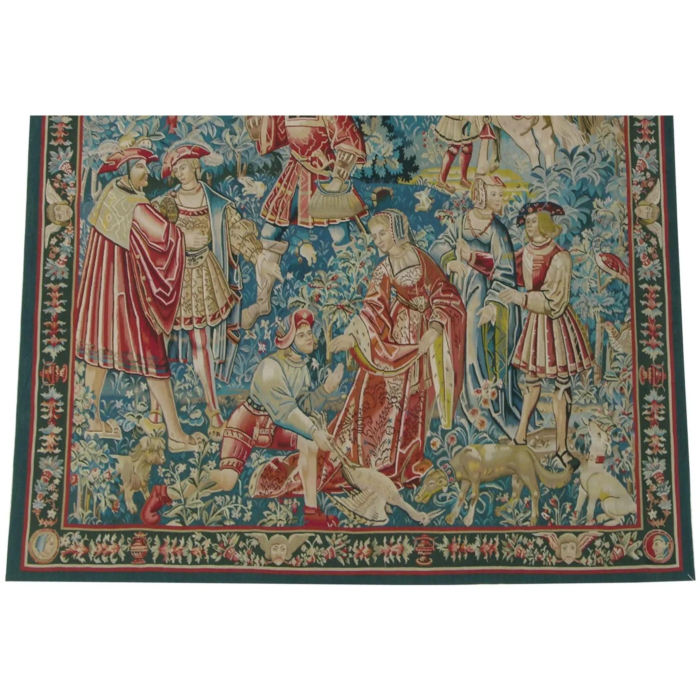 Vintage-Wandteppich mit königlichen Figuren, 6,11X6 (Empire) im Angebot