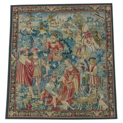 Arazzo vintage con figure reali 6.11X6