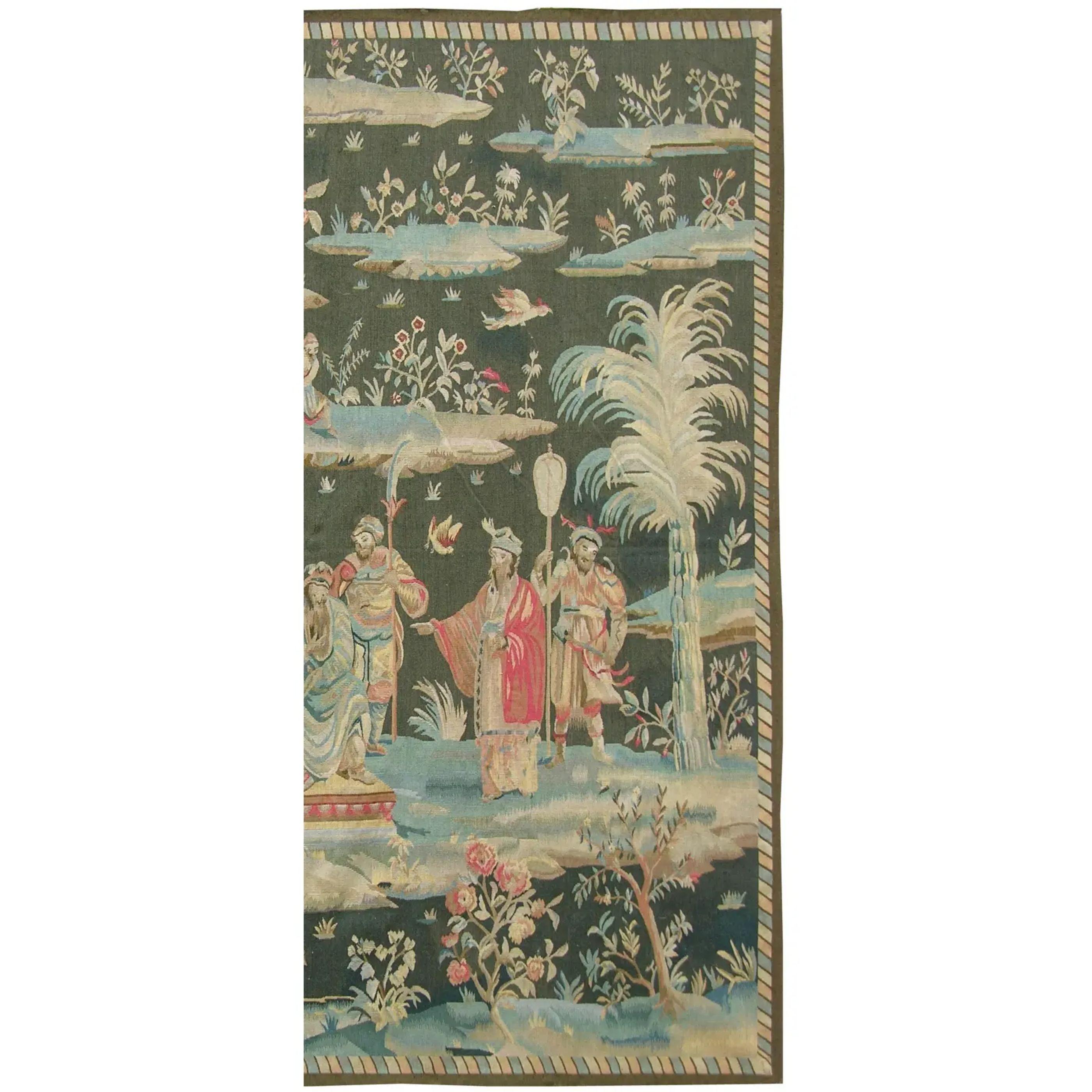 Empire Vintage Tapestry Depicting Royal Figures on Islands 6.5X5.5 For Sale