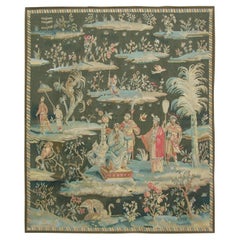 Vintage Tapestry Depicting Royal Figures on Islands 6.5X5.5