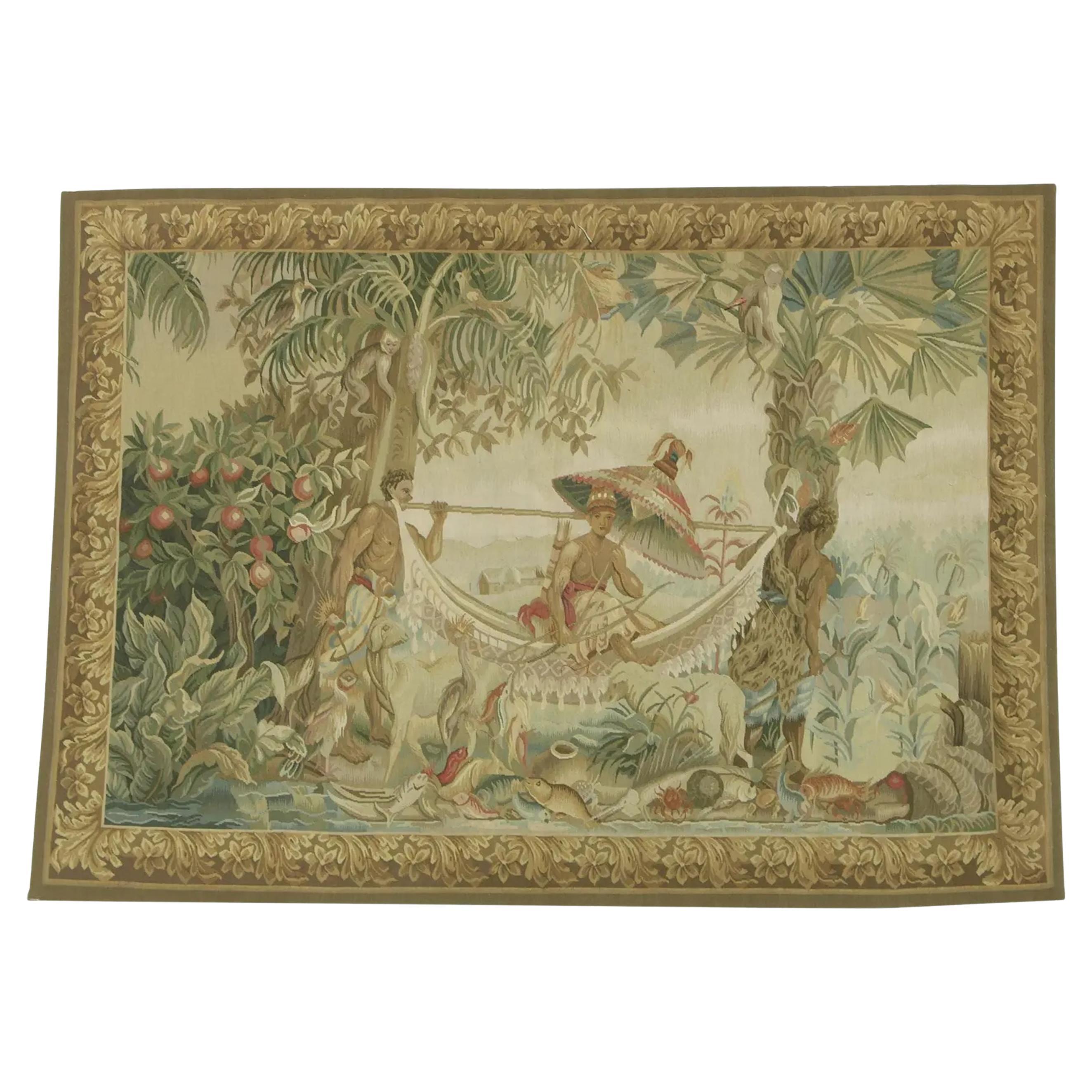 Vintage Tapestry Depicting Royalty 5.7X4 For Sale