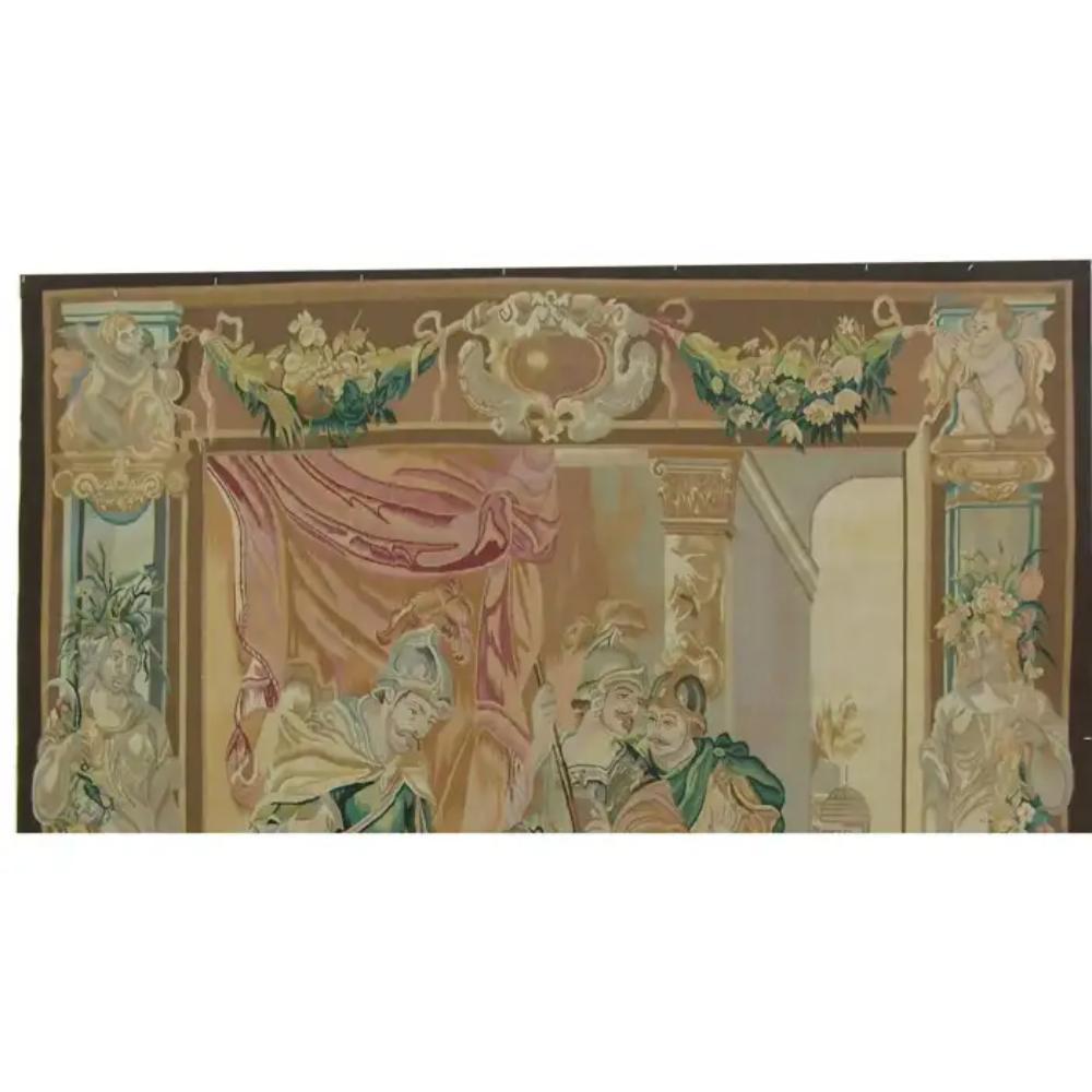 Unknown Vintage Tapestry Depicting Royalty 5.7X6.7 For Sale
