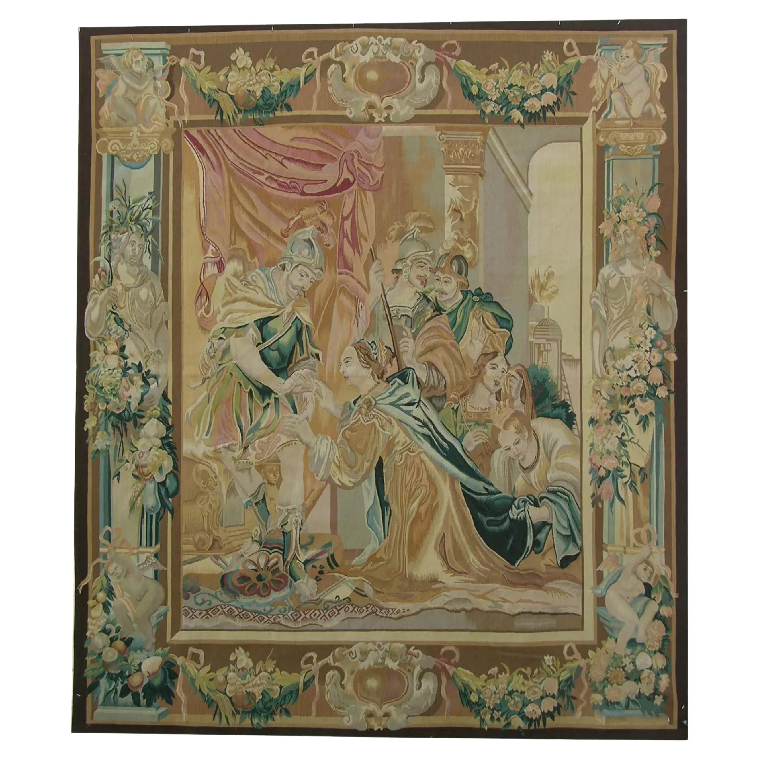 Vintage Tapestry Depicting Royalty 5.7X6.7