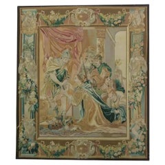 Vintage Tapestry Depicting Royalty 5.7X6.7