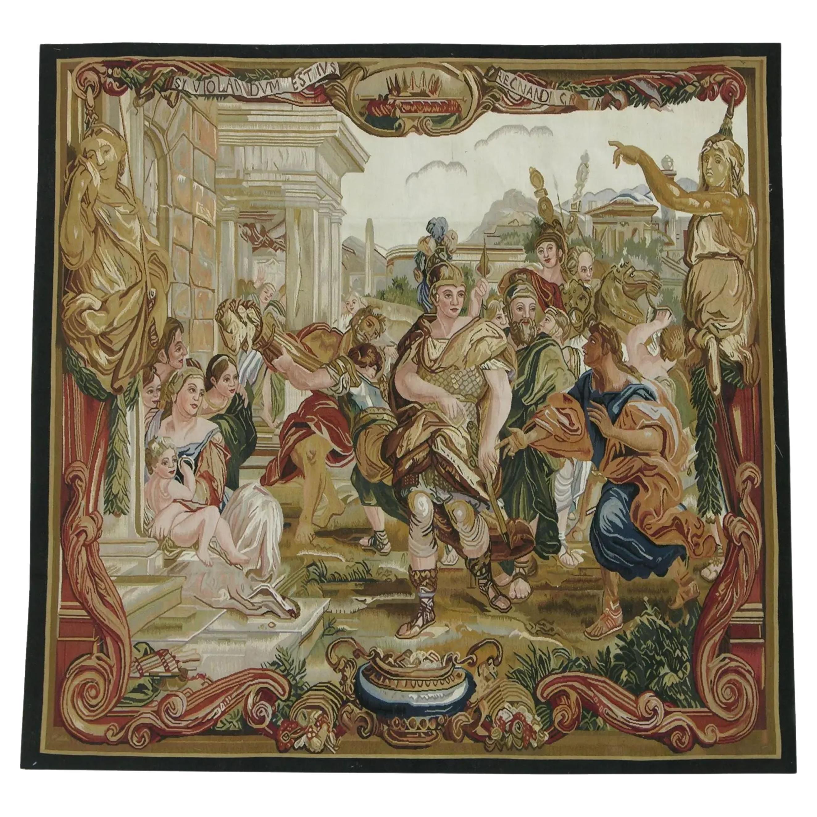 Vintage Tapestry Depicting Royalty 5X4.10 For Sale