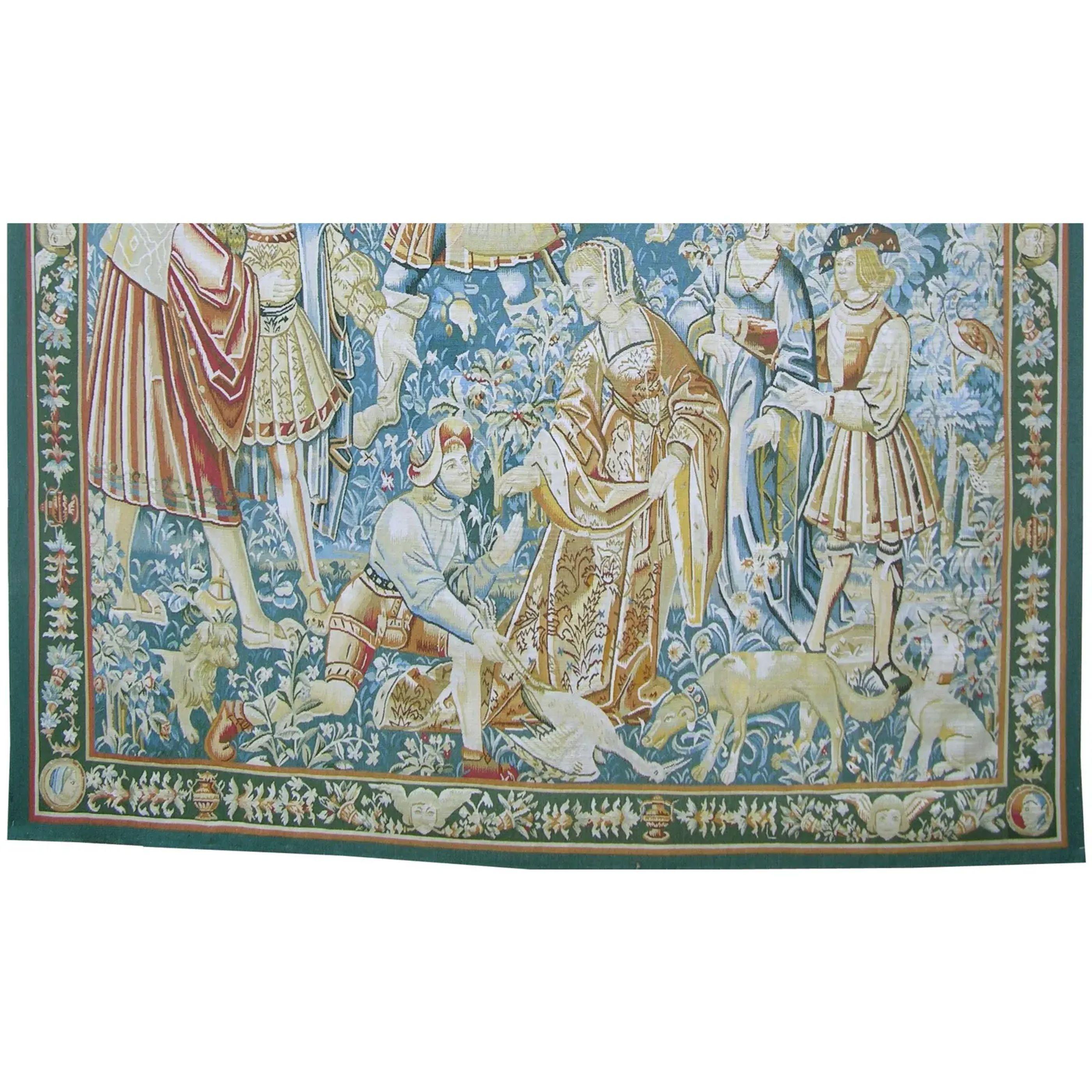Unknown Vintage Tapestry Depicting Royalty 6.0X6.11 For Sale
