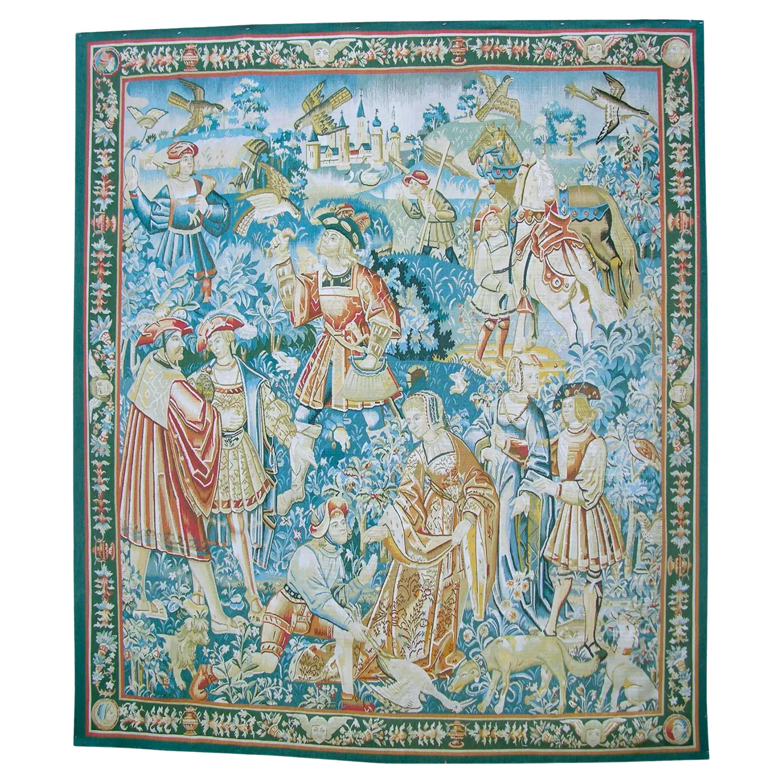 Vintage Tapestry Depicting Royalty 6.0X6.11 For Sale