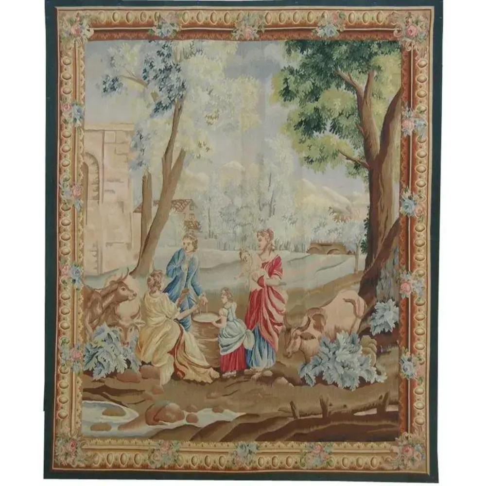 XXIe siècle et contemporain Tapisserie vintage représentant la royauté 6,4X5,3 en vente