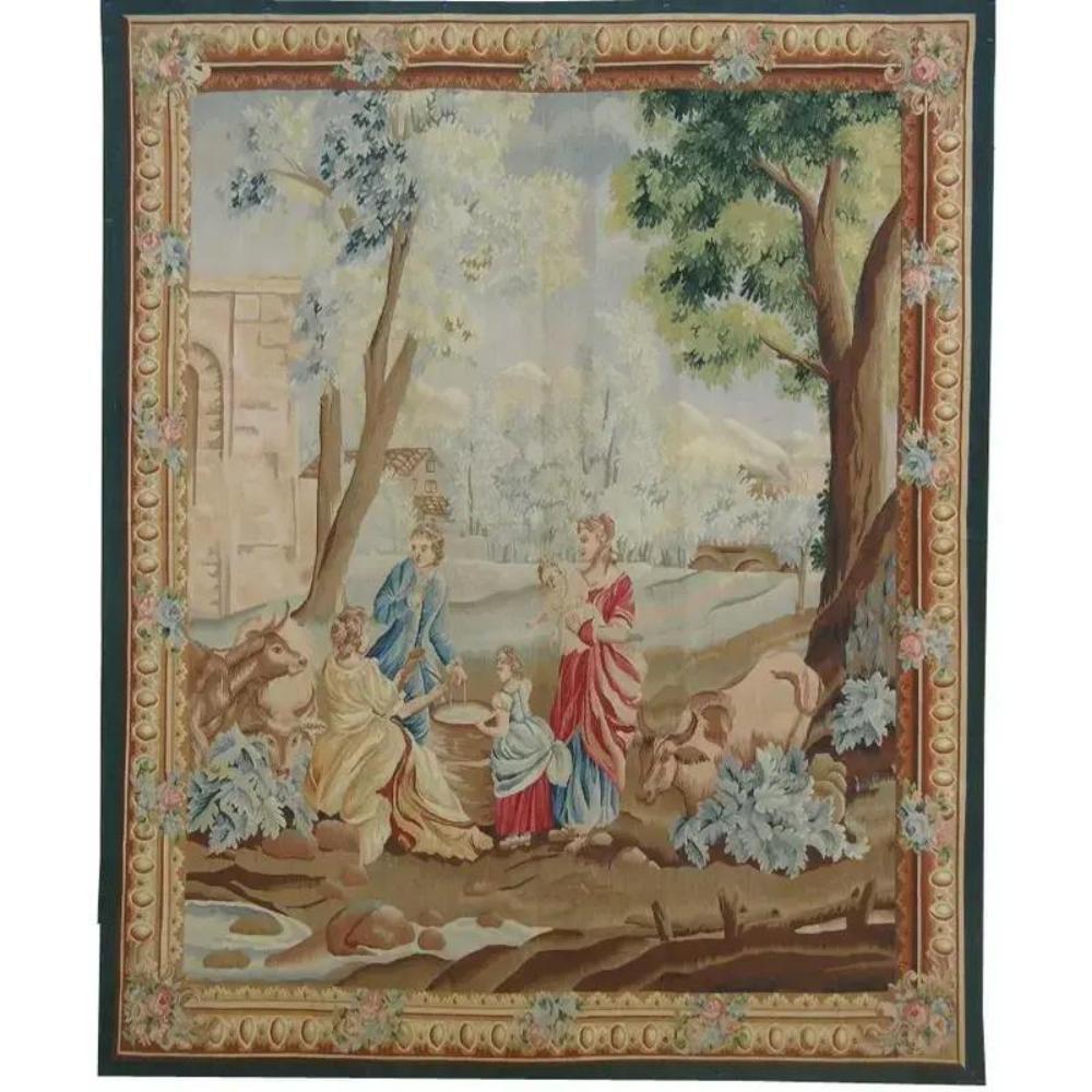 Contemporary Vintage Tapestry Depicting Royalty 6.4X5.3 For Sale