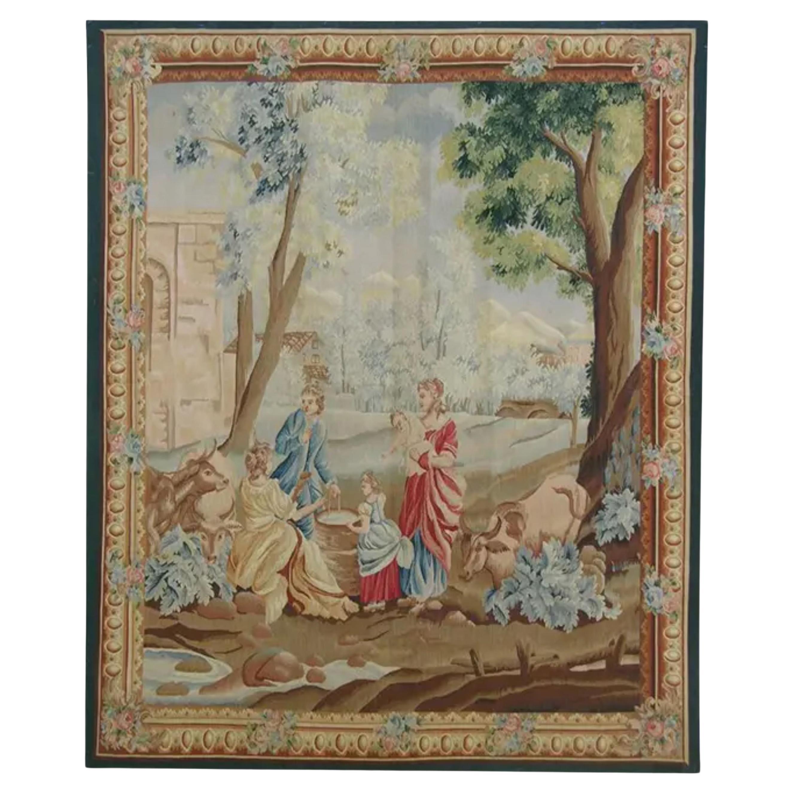 Vintage Tapestry Depicting Royalty 6.4X5.3