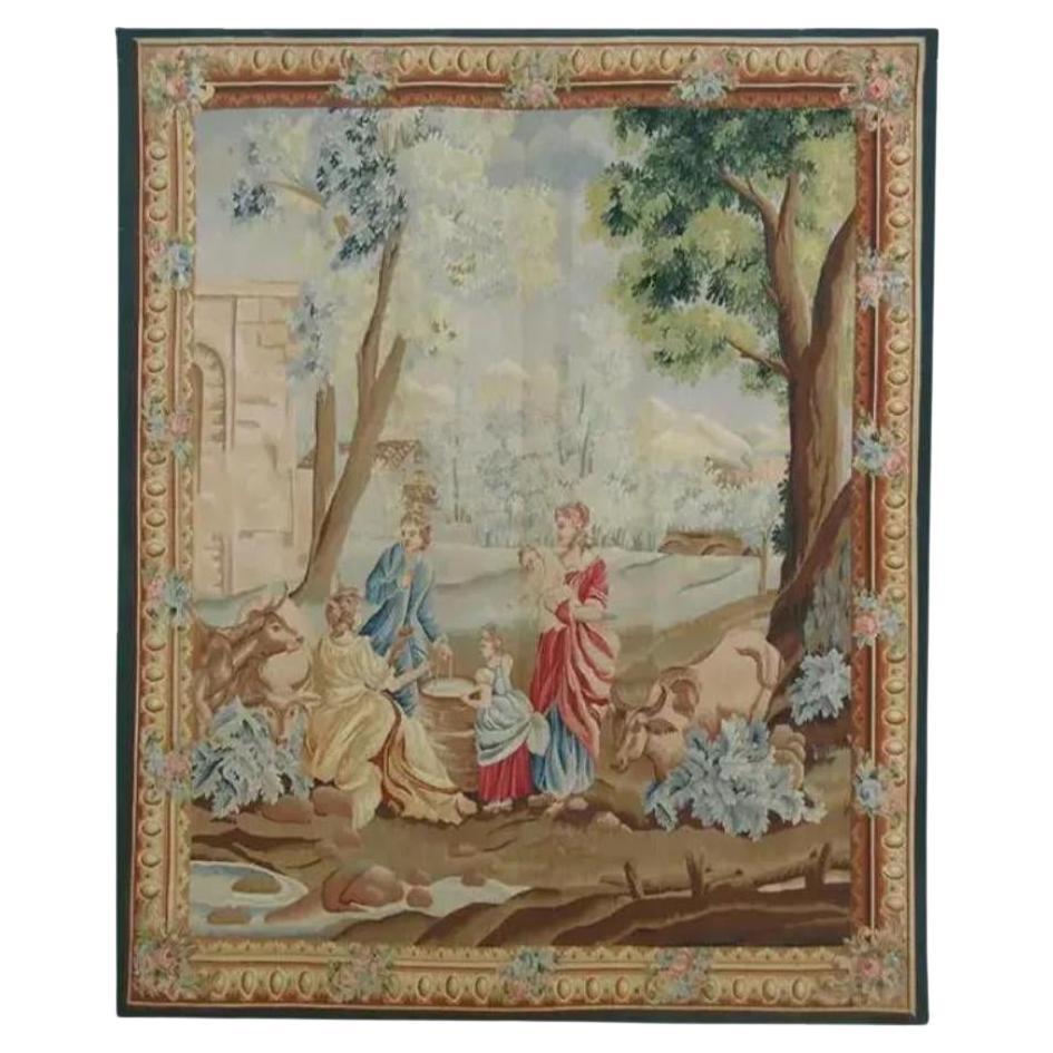 Vintage Tapestry Depicting Royalty 6.4X5.3 For Sale