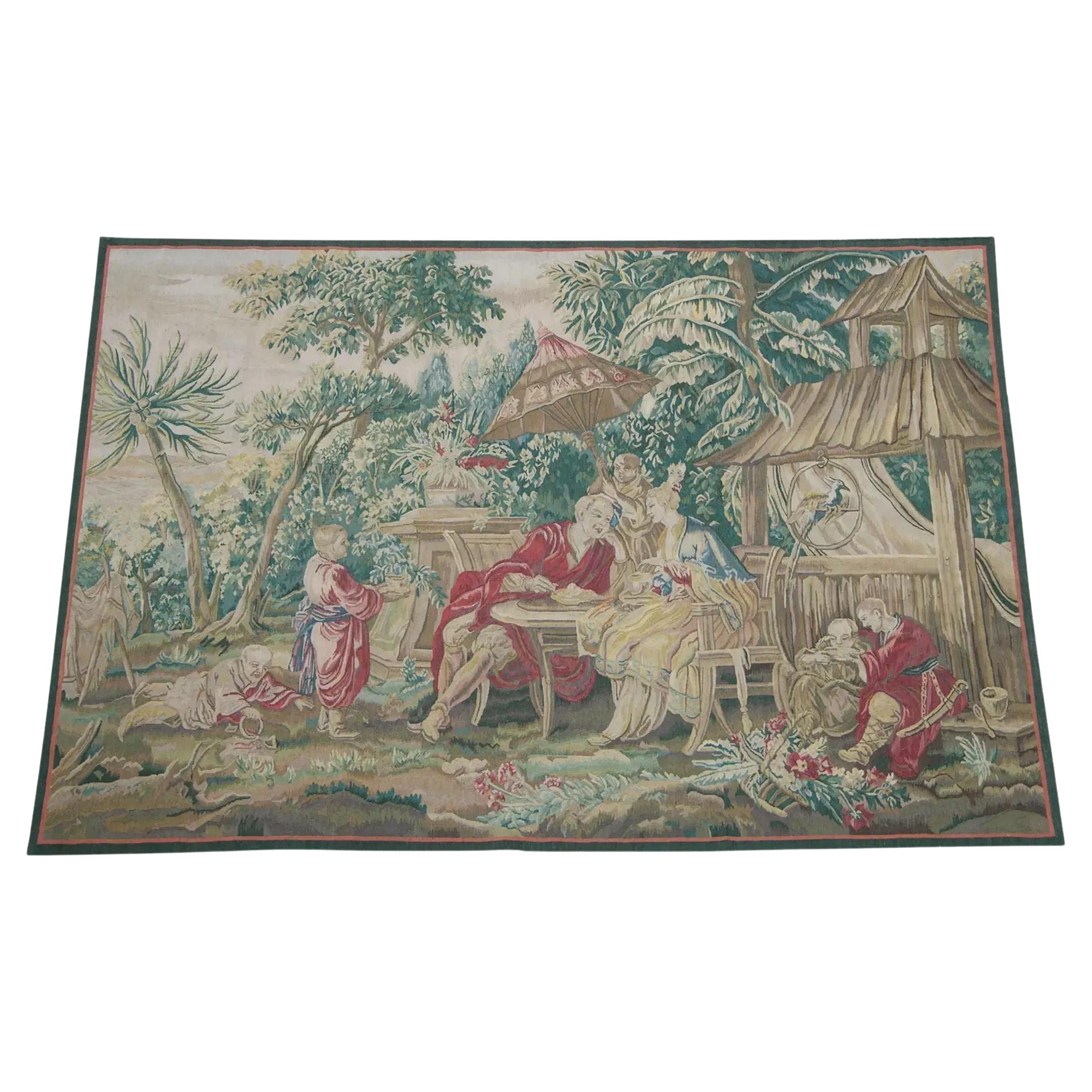 Vintage Tapestry Depicting Royalty 7.2X5.4 For Sale