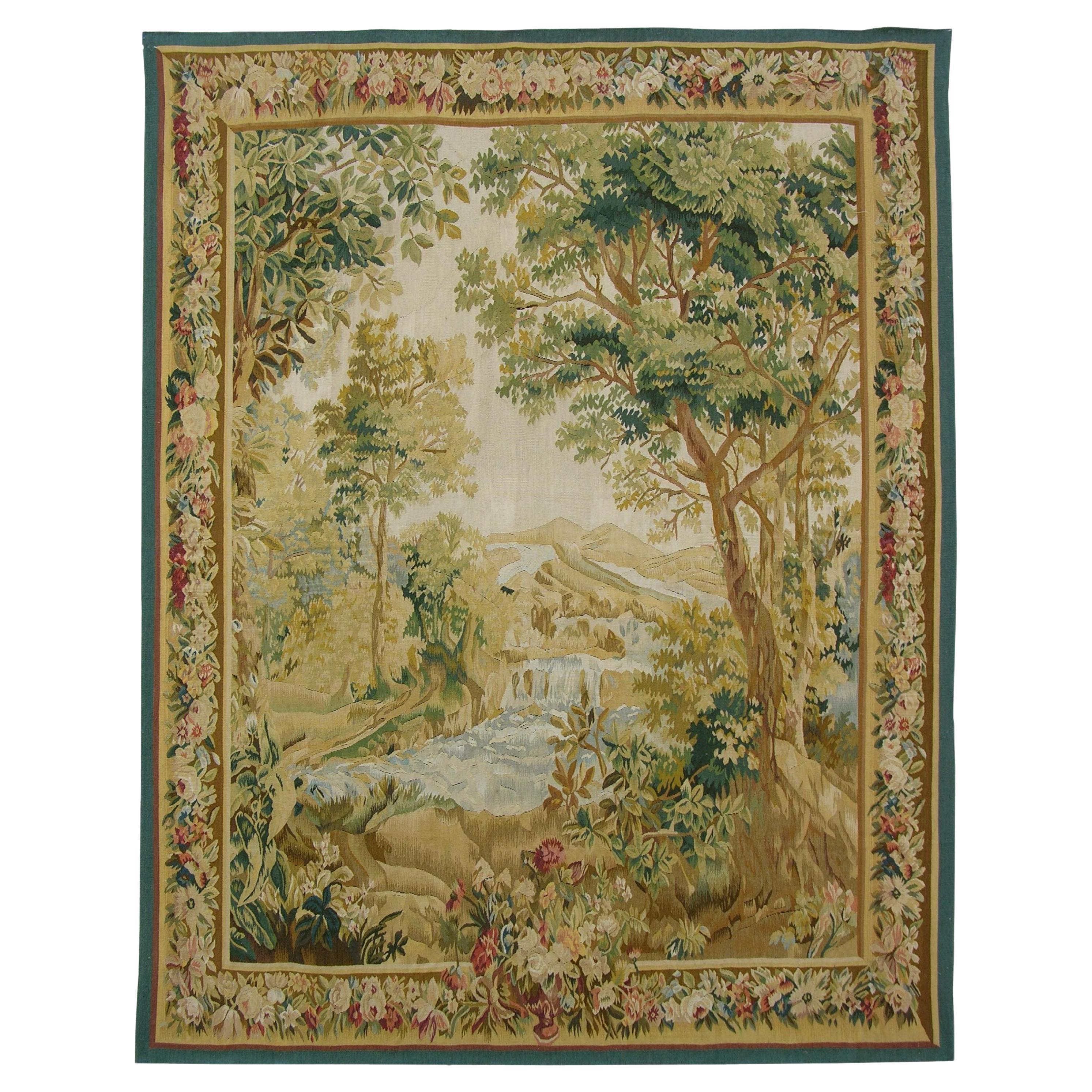 Vintage Tapestry Depicting the Garden of Eden 6'2" X 5'