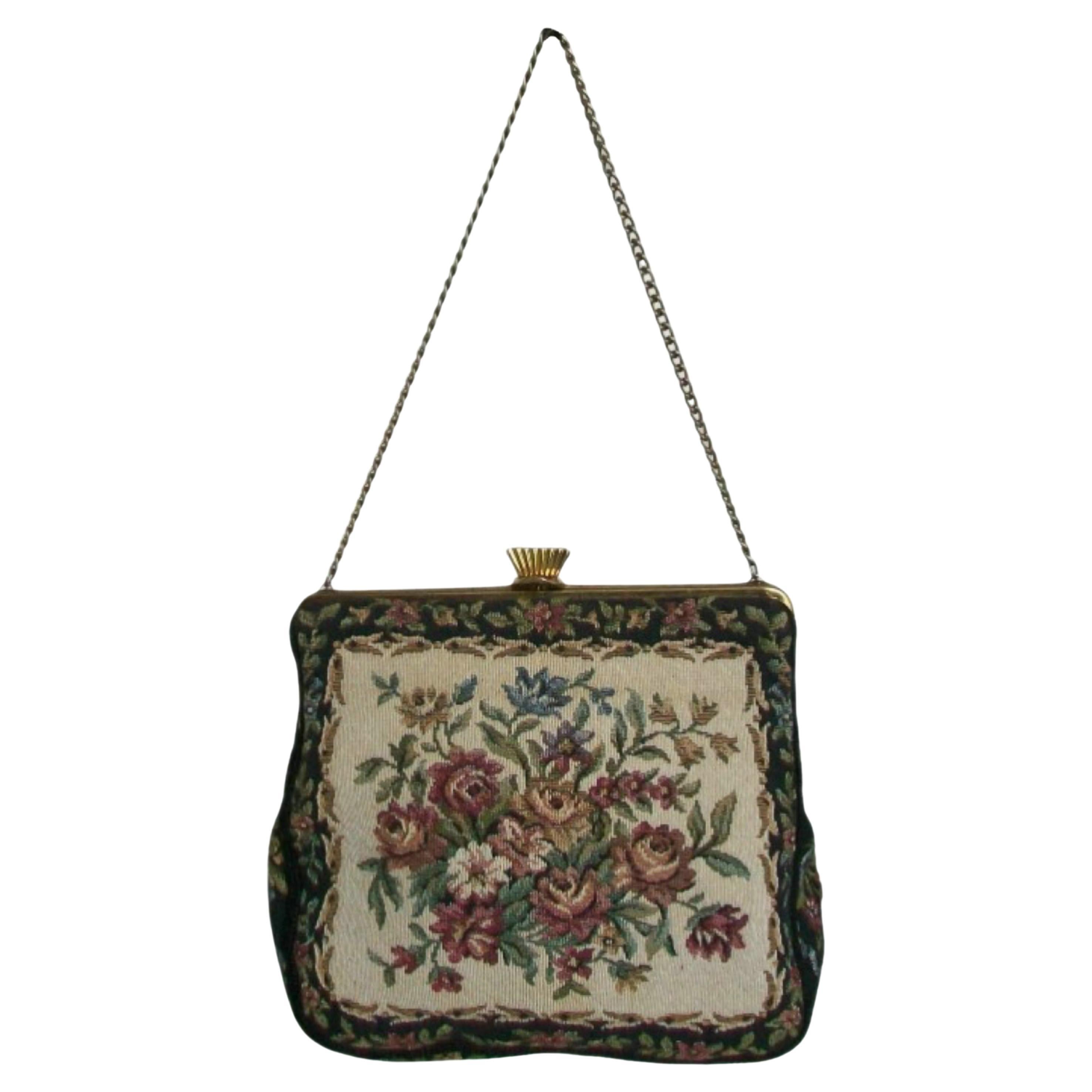 Vintage Tapestry Evening Bag with Coin Purse - Germany - Mid 20th Century