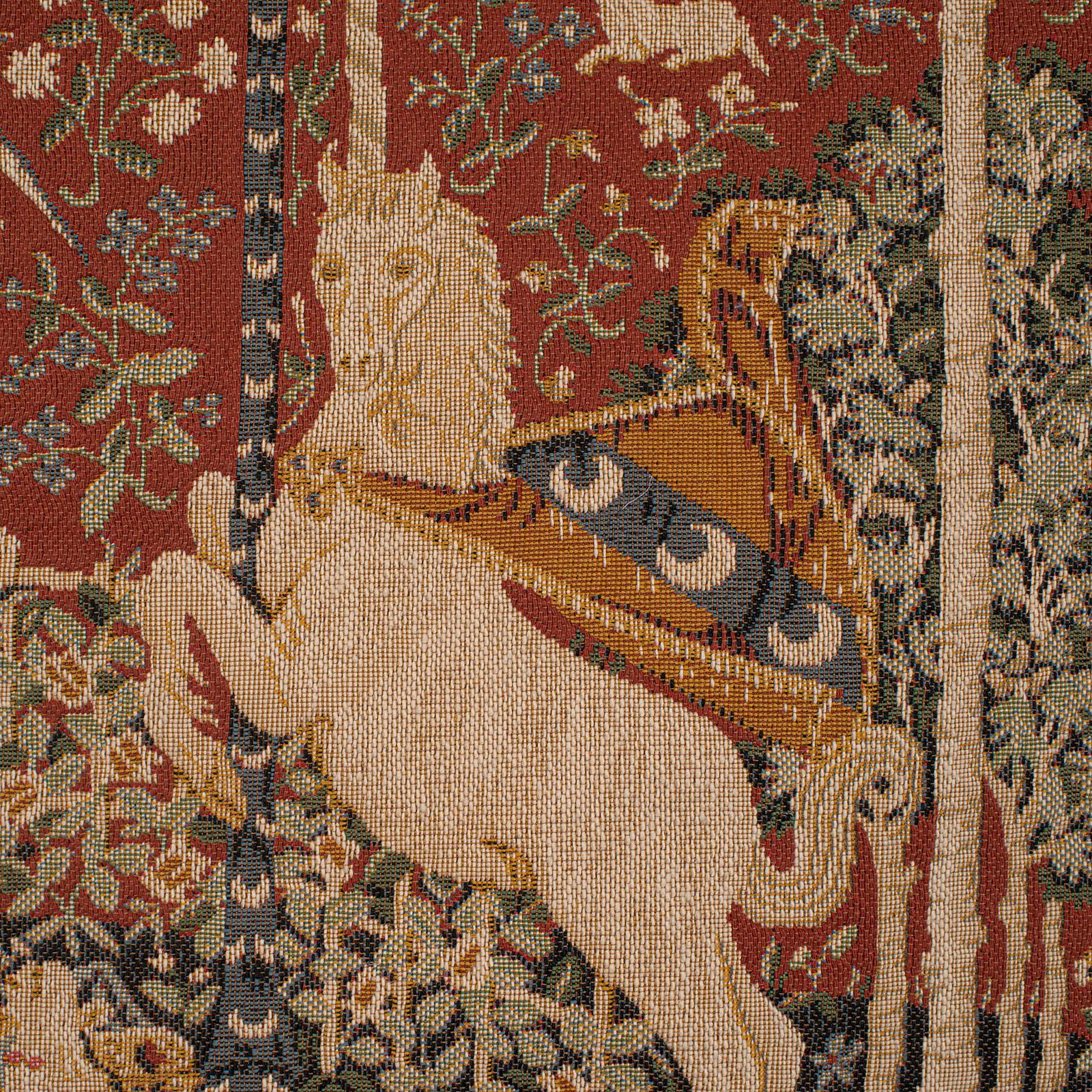 Vintage Tapestry, French, Needlepoint, the Lady and the Unicorn, the Taste, 1980 1
