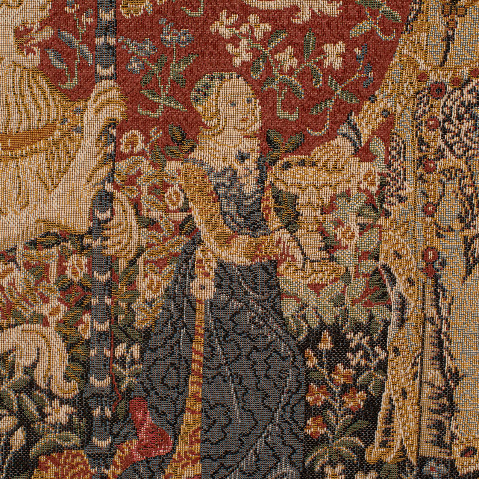 Vintage Tapestry, French, Needlepoint, the Lady and the Unicorn, the Taste, 1980 2