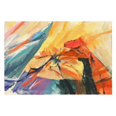 Vintage Tapestry: “Horses in Gale” by Ana Piksiades. Size: 4' 8" x 6' 10"