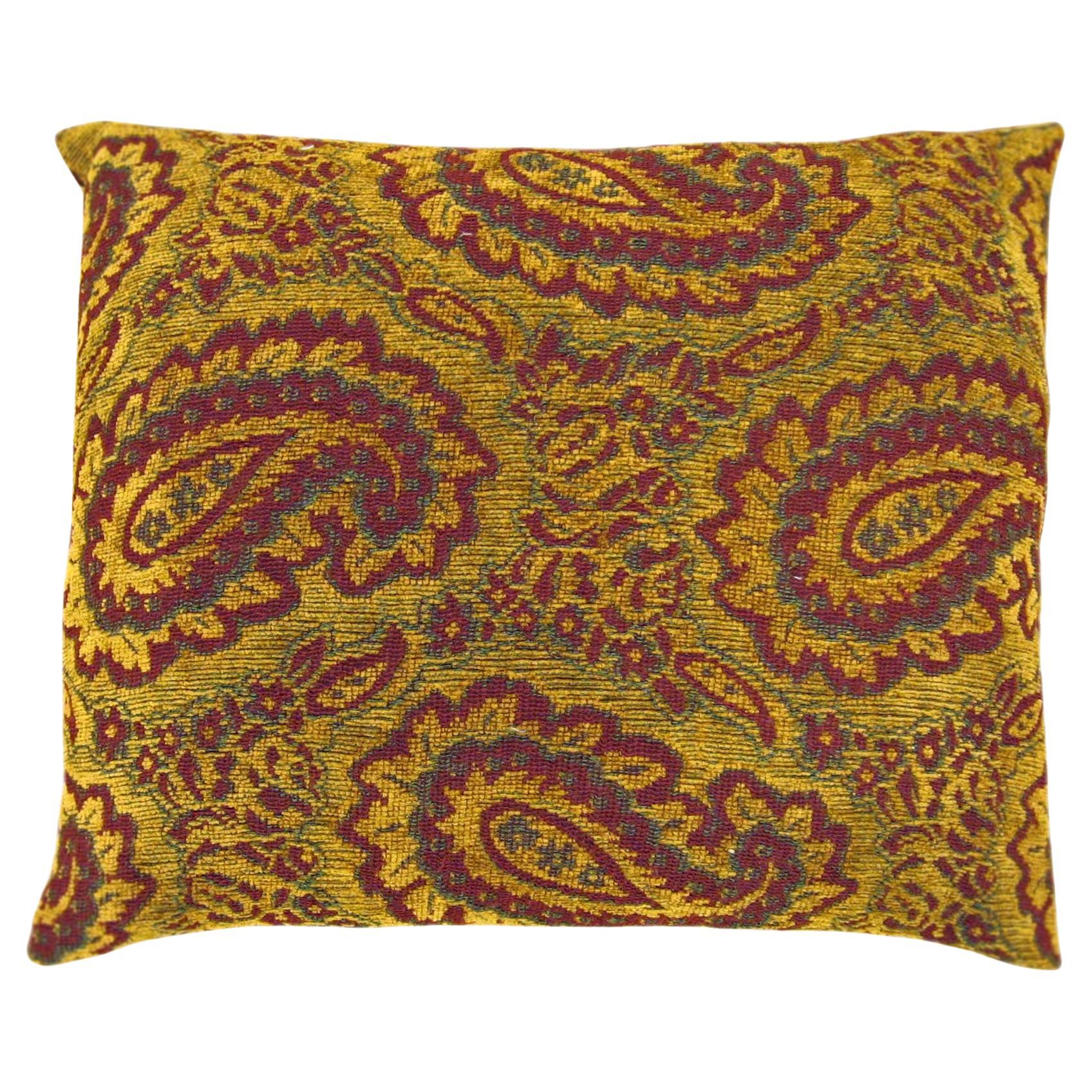 Vintage Tapestry Pillows with Large Paisley Designs For Sale