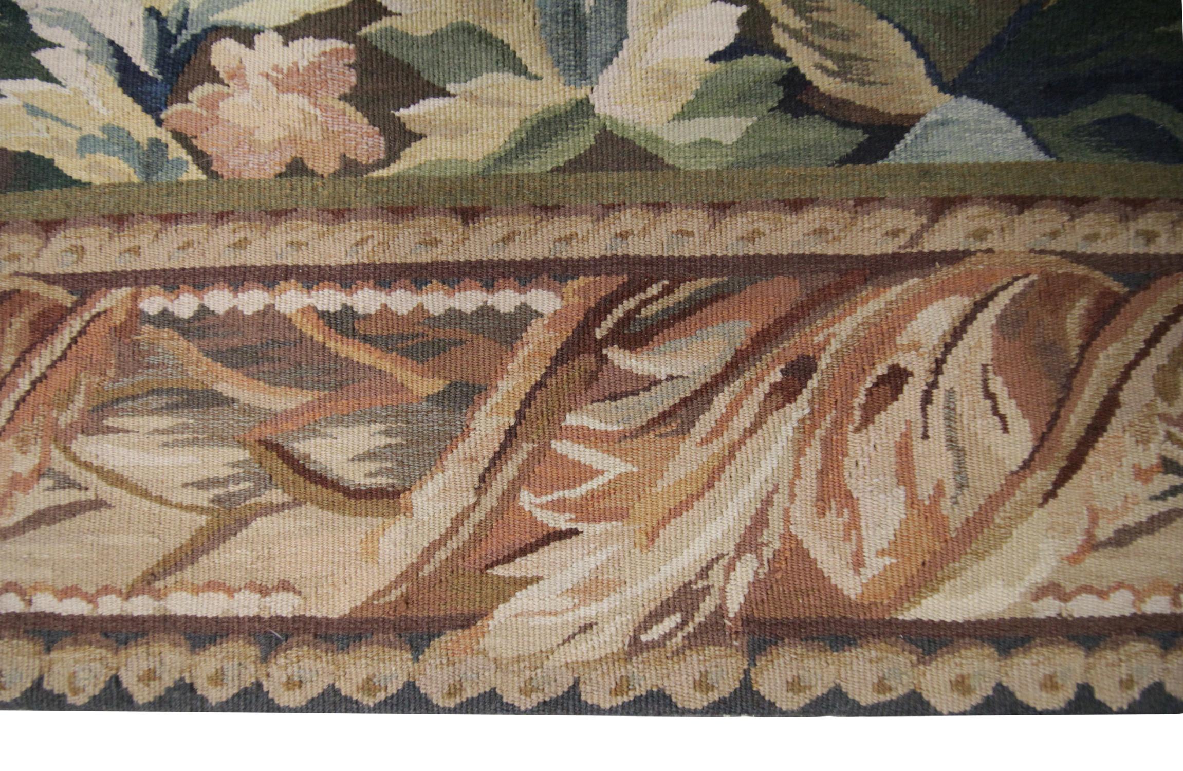 Handgefertigter Wandteppich im französischen Vintage-Wandteppich-Teppich-Stil mit Tanzszene im Angebot 1