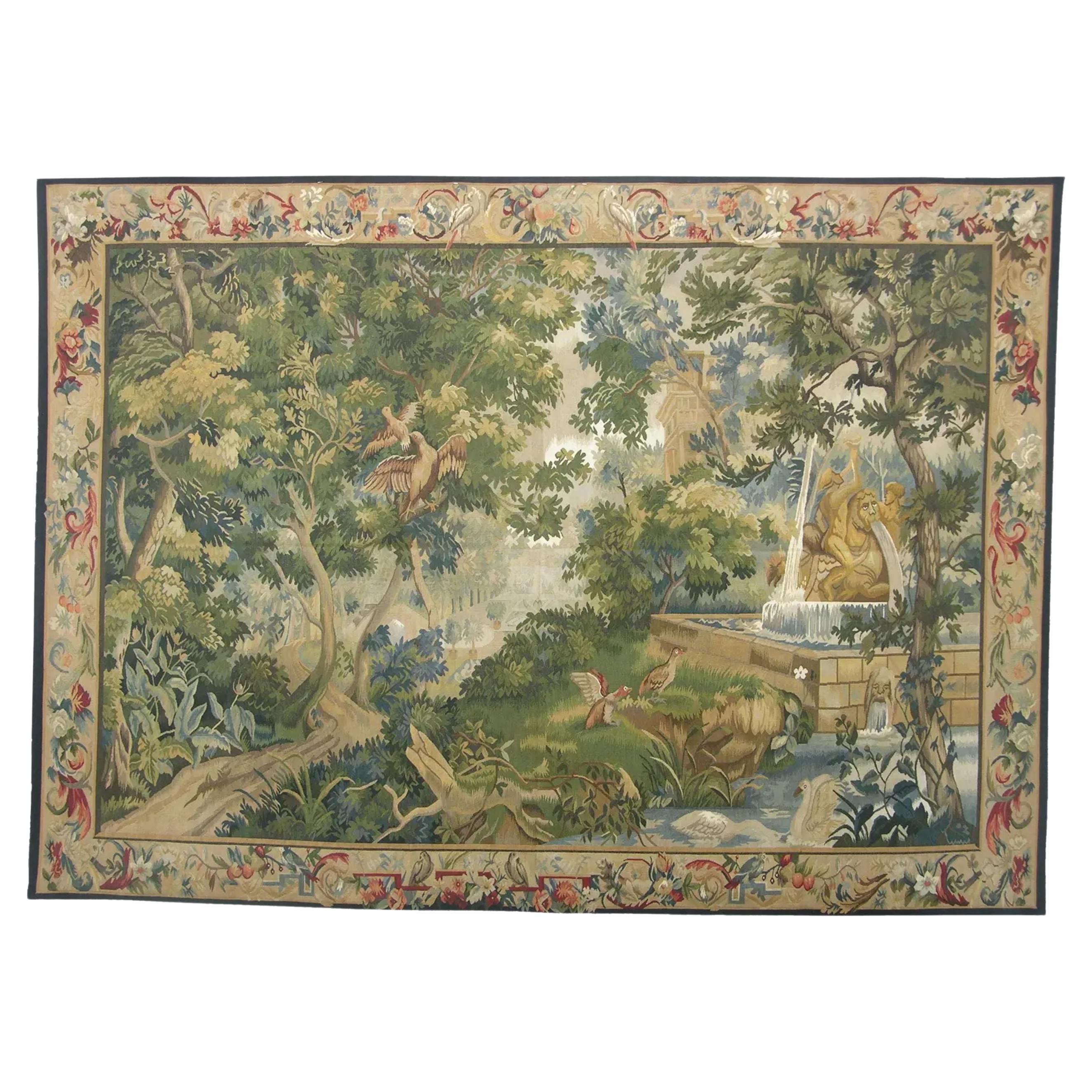 Vintage Tapestry With Birds 7X5 For Sale