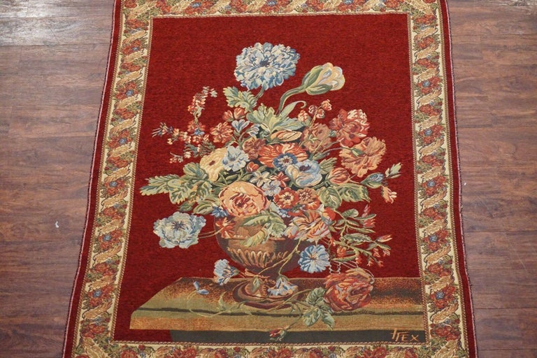 Vintage Tapestry with Floral Design For Sale at 1stDibs