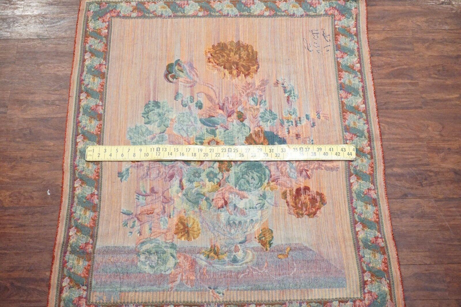 Late 20th Century Vintage Tapestry with Floral Design For Sale