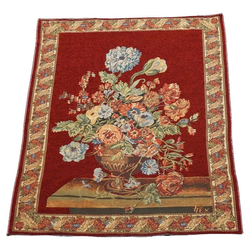 Vintage Tapestry with Floral Design For Sale