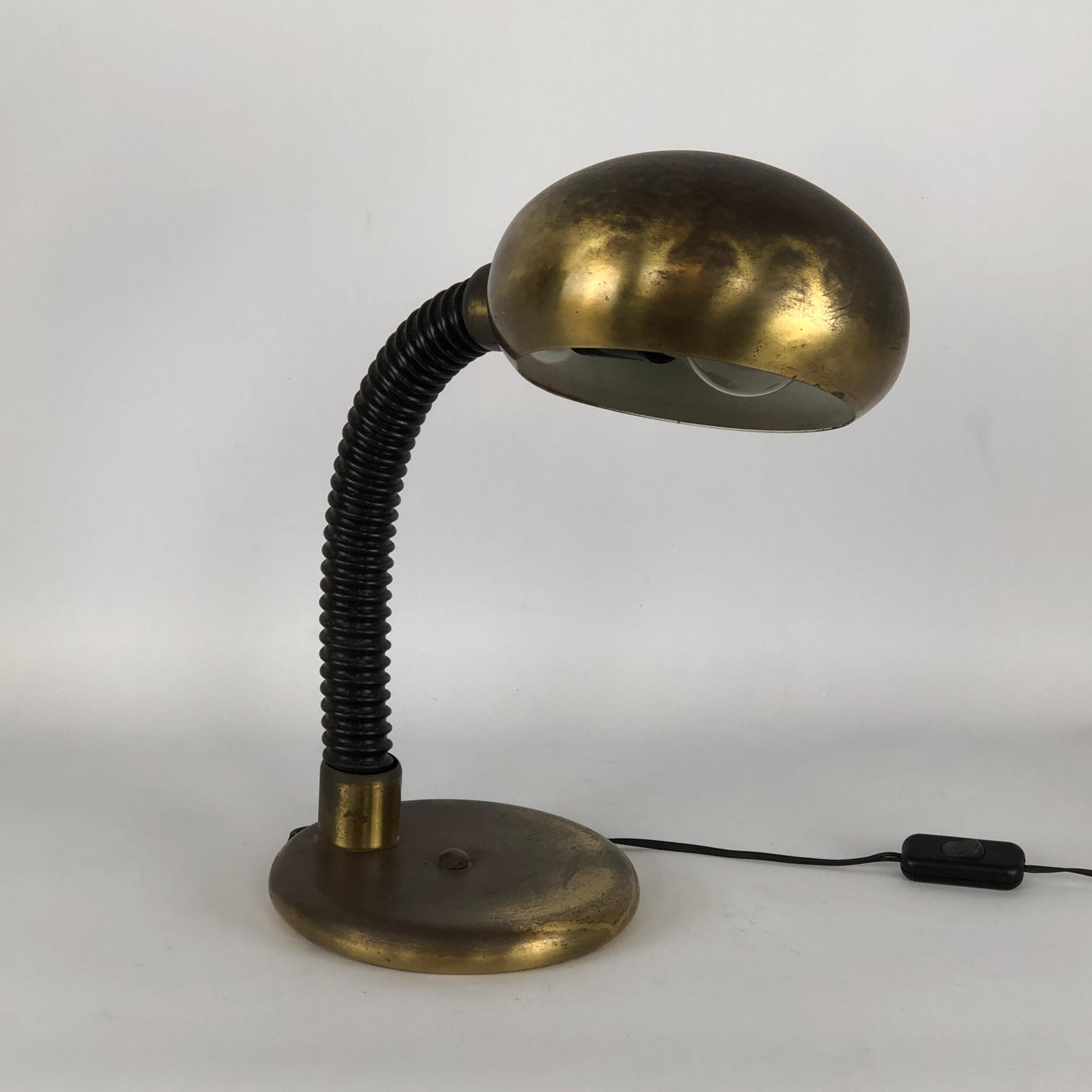 Italian Vintage Targetti Metal Table Lamp 70s For Sale