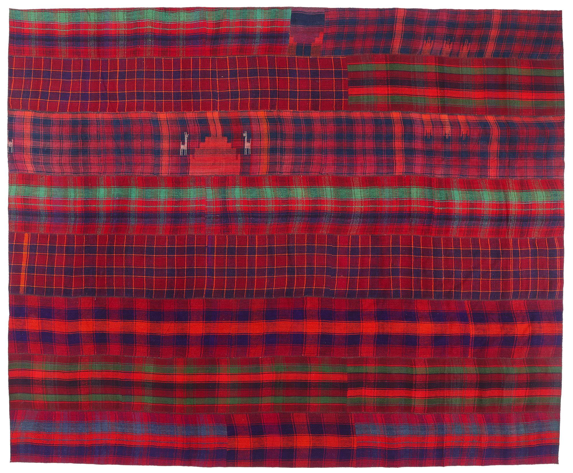 20th Century 1960's Tartan Plaid Rug with Traditional Ivy League Style For Sale