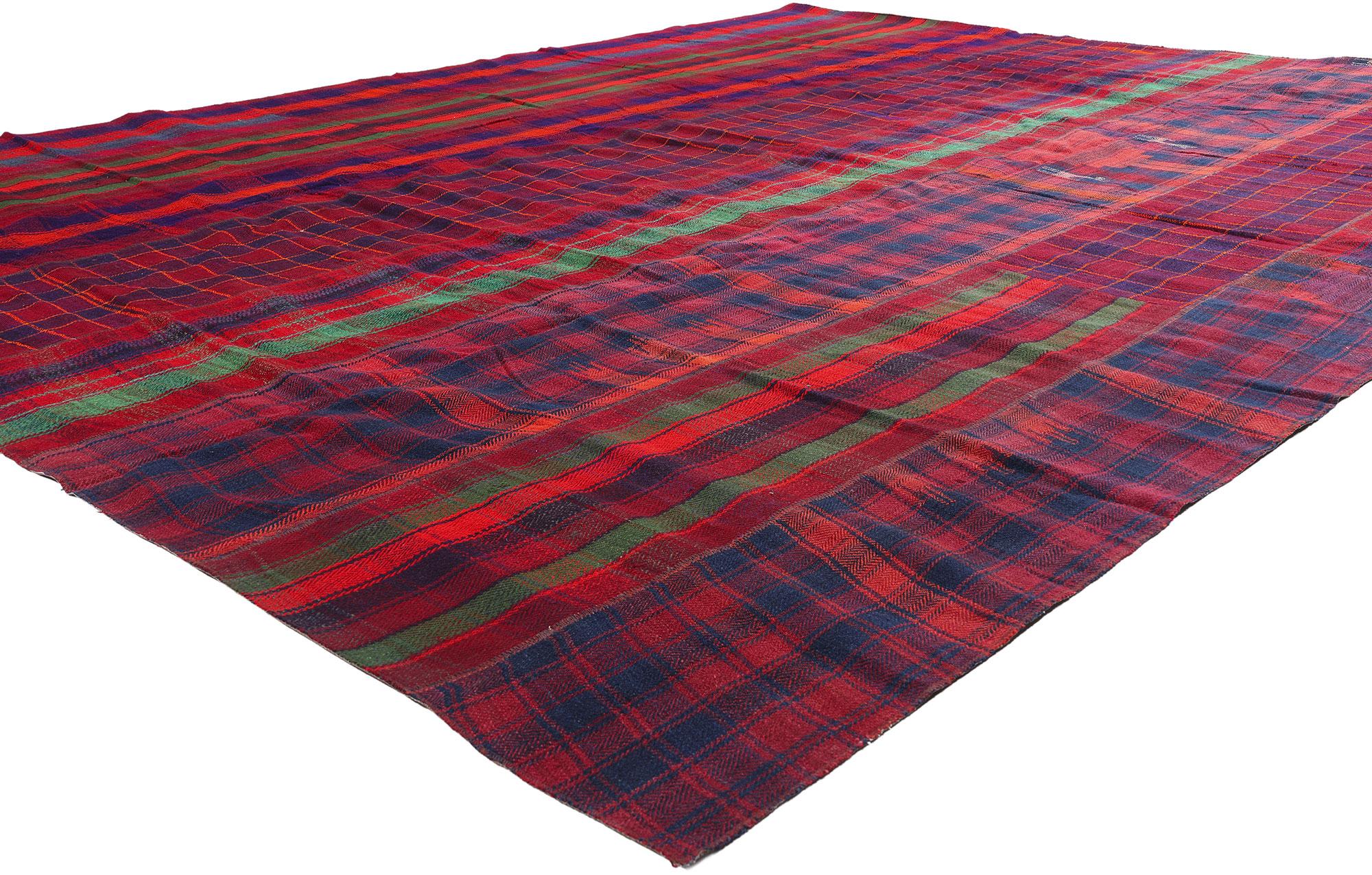 60809 Vintage Tartan Plaid Rug, 10'04 x 13'10. Steeped in heritage and woven with the essence of timeless elegance, this handwoven wool vintage tartan plaid rug effortlessly bridges the past with the present. Evoking the refined spirit of Ivy League