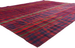 1960's Tartan Plaid Rug with Traditional Ivy League Style