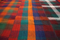 Vintage Plaid Kilim Rug with Luxe Ralph Lauren Style and Timeless Tartan Charm