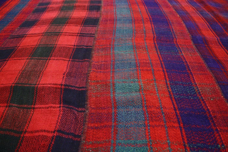 Vintage Tartan Plaid Area Rug with Modern Rustic Charm and Luxury Lodge
