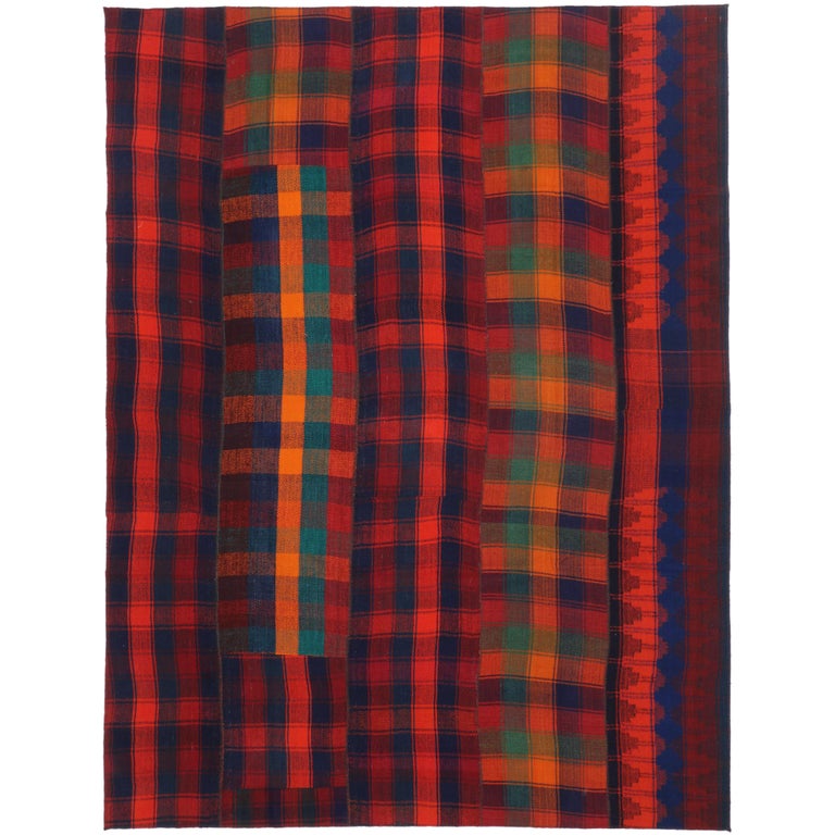 Vintage Tartan Plaid Area Rug with Modern Rustic Charm and Luxury Lodge