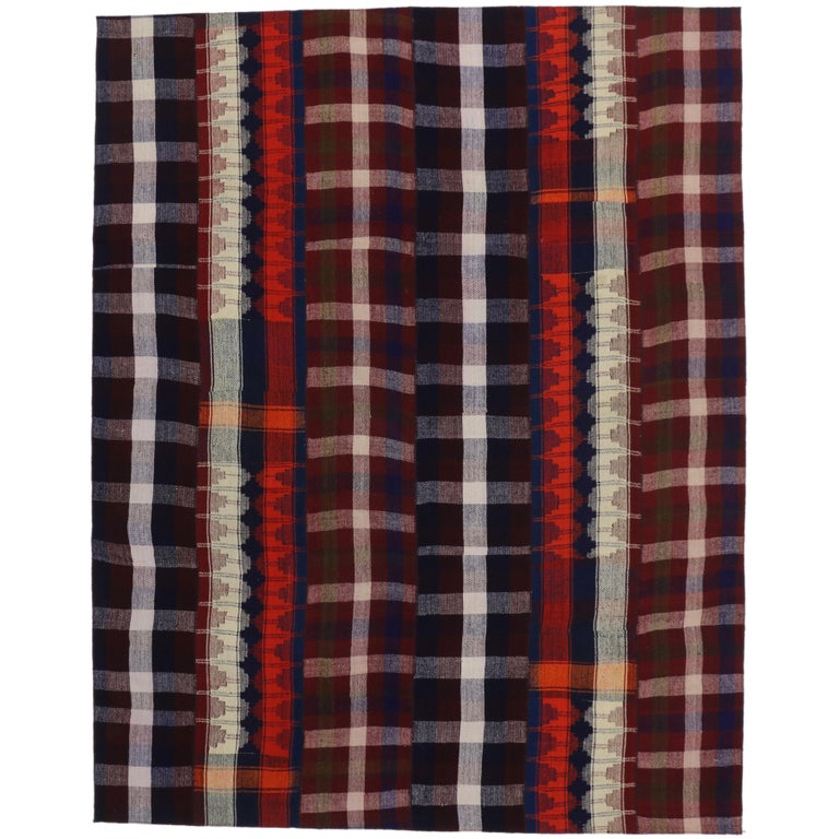Vintage Tartan Plaid Area Rug With Modern Rustic Charm And Luxury Lodge Style