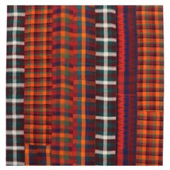 Vintage Plaid Kilim Rug with Luxe Ralph Lauren Style and Timeless Tartan Charm