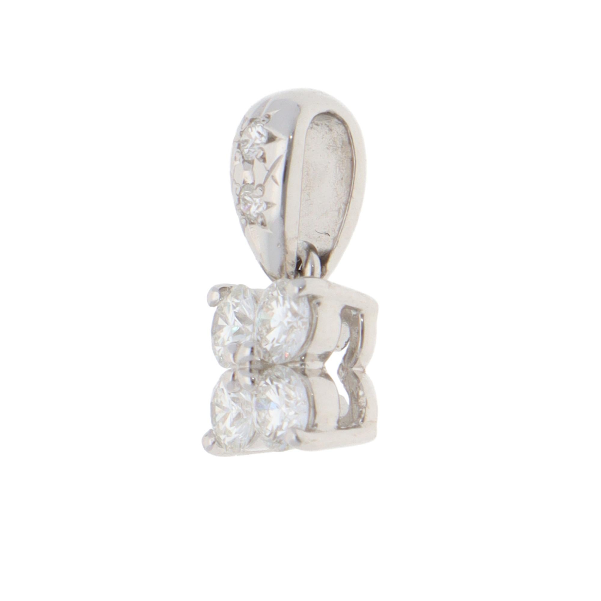Modern Vintage Tasaki Diamond Floral Pendant in Platinum