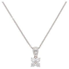 Tasaki Pendentif floral vintage en platine