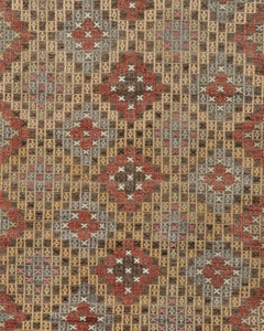 Vintage Taupe Turkish Jajim Flatweave Area Rug 5'2 x 9'7