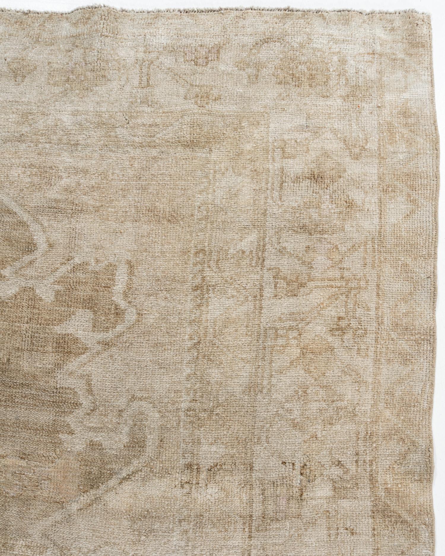 Vintage Taupe Türkisch Kars Teppich 6'7 x 12'5 im Angebot 4