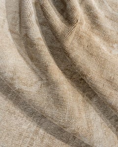 Vintage Hand-Woven Turkish Kars Rug, Wool, Taupe, 6'7" x 12'5", 1940