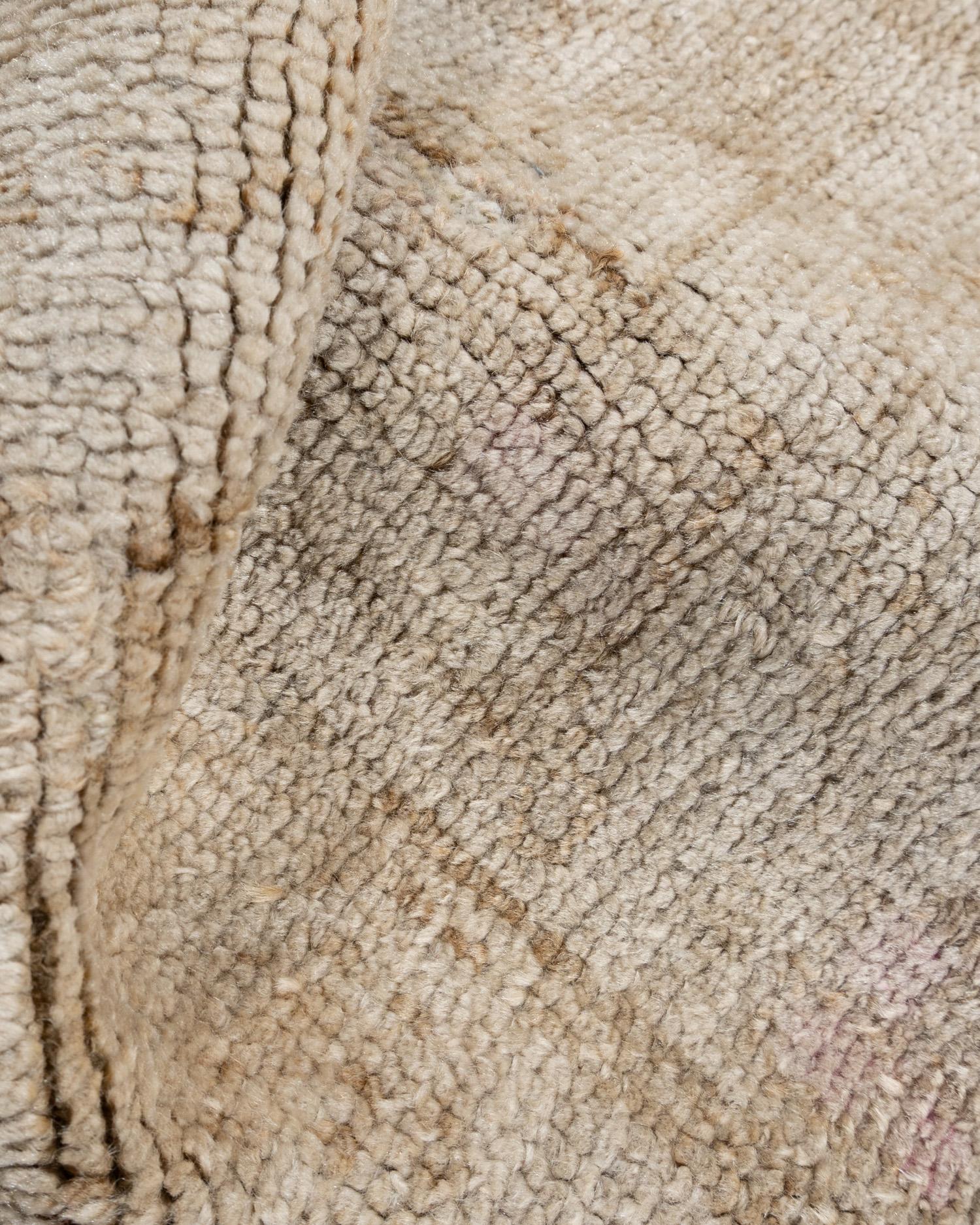 Vintage Taupe Türkisch Kars Teppich 6'7 x 12'5 (Handgewebt) im Angebot