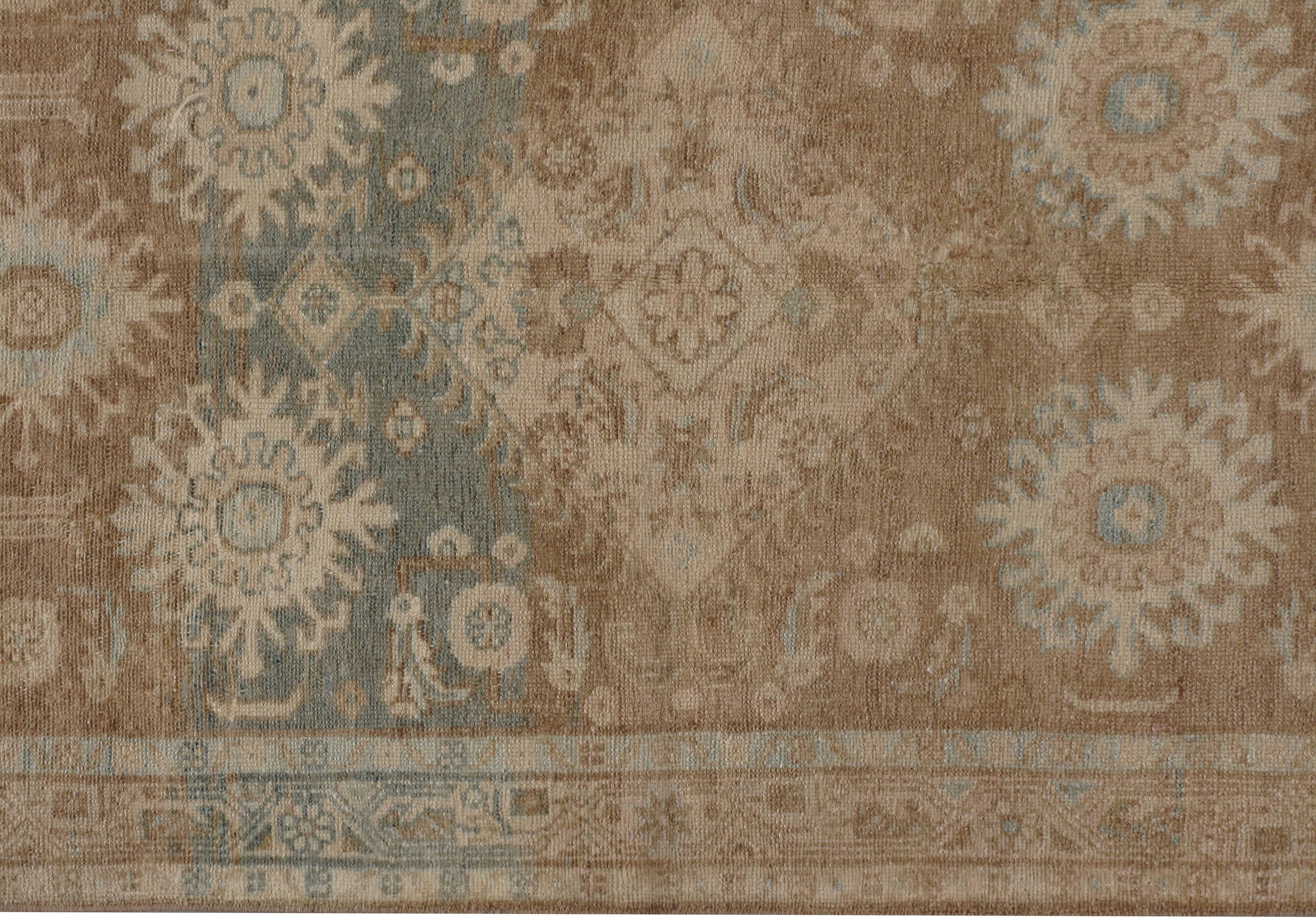 Traves de Mesa Turco Oushak Vintage Topo 3' x 9'7 Tejido a mano en venta