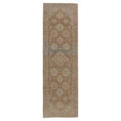 Vintage Taupe Turkish Oushak Runner 3' x 9'7