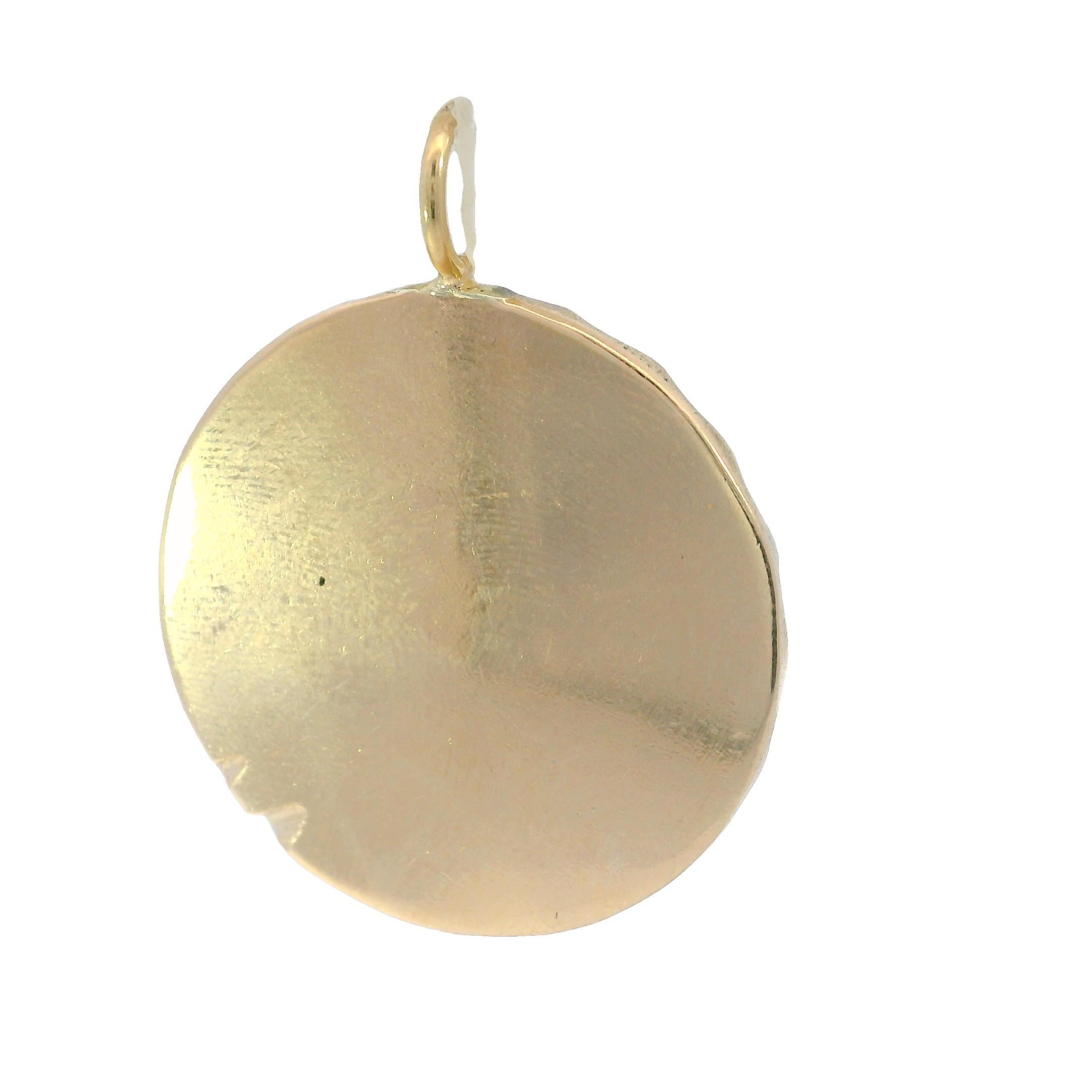 Pendentif Vintage Taurus Zodiac Or Jaune 12K 1.5