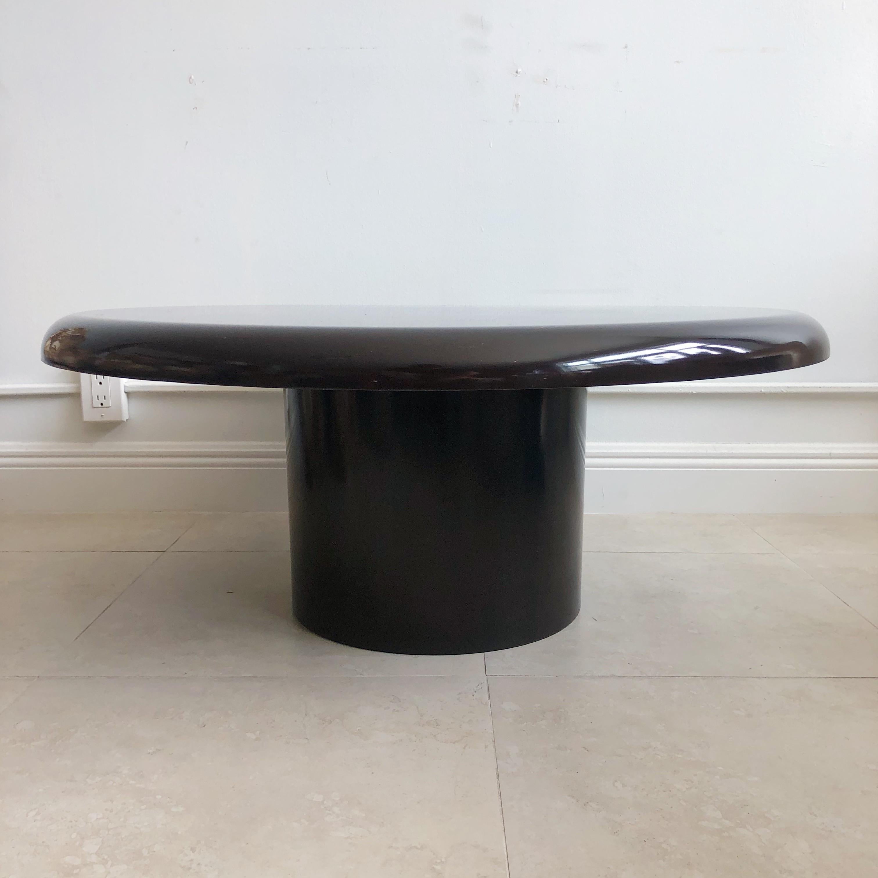 Brown ABS resin coffee table for Artemide by vino Magistretti in brown circa 1976. signed on underside.