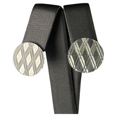 Vintage Taxco Mexico Sterling Silver Geometric Disc Earrings 925 Post Earrings