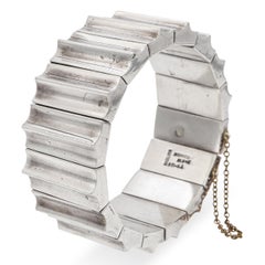 Vintage Taxco Mexico Sterling Silver Modernist Bracelet