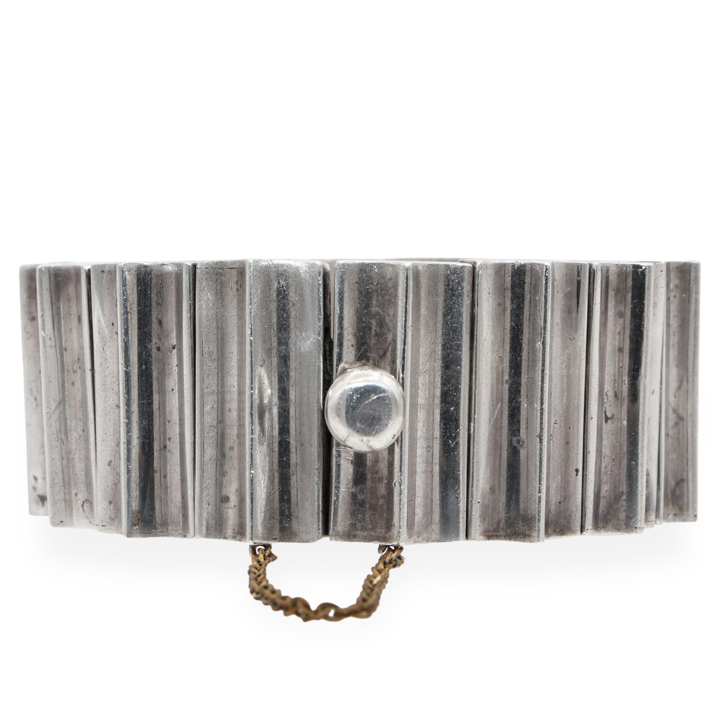 Vintage Taxco Mexico Sterling Silber Modernist Armband im Zustand „Gut“ im Angebot in New York, NY