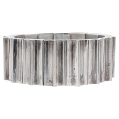 Vintage Taxco Mexico Sterling Silver Modernist Bracelet